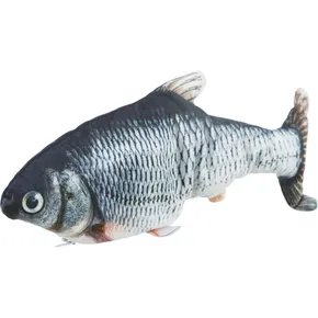 Fisch wie lebendig, zuckend, mit Katzenminze, Stoff, 30cm